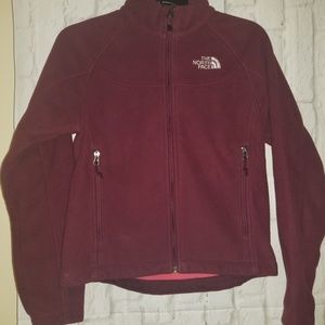 The North Face Femmes Fleece Jacket Burgandy EUC